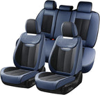 Coverado Front and Back Seat Covers for Cars, Nappa Leather Car Seat Covers Full Set, Waterproof Carseat Protector Seat Cushi