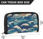 Car Tissue Holder Car Visor Organizer Tissue Box Holder for Car Sun Visor Organizer with Car Vehicle Accessories Essentials Interior for Women Men Blue Waves Foam Ripple
