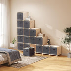 Lifewit Storage Cubes, Foldable Decorative Fabric Storage Baskets for Organizing Home Organizers with Handles for Shelves, Cl