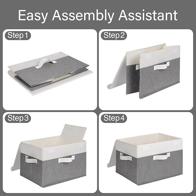 GRANNY SAYS Fabric Storage Boxes, Memory Keepsake Box, Large Storage Bins with Lids, Closet Organizers, Toy Box, Storage Bask