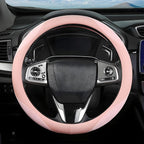 Steering Wheel Cover for Women and Men, Carbon Fiber Plush Steering Wheel Cover Soft Anti-Slip Comforting, Universal 15 Inche