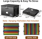 ROSONG Fireproof Document Box File Organizer - Portable Locking Filing Storage Box with Handle Waterproof for Hanging Letter/