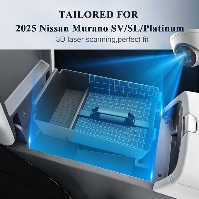 BIBIBO for 2025 2026 Murano Center Console Organizer 2025-2026 Nissan Murano SV/SL/Platinum Console Tray 2025+ Nissan Murano Accessories 2025 Murano Armrest Insert Organizer