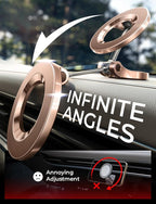 LISEN for iPhone MagSafe Car Mount, [Girls Recommend] Ultra Magnetic Phone Holder for Car Universal 360 Dashboard Phone Holde Magsafe Accessories for iPhone17 Pro Max Air 16 15 14 13 12 Rose Gold