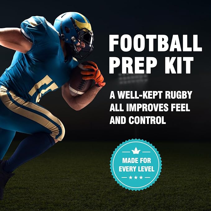 4 in 1 Football Prep Kit - for Effectively Secure Grip & Enhance Tack with 2 Football Wax & 1 Football Brush & 1 Cloth - Adul