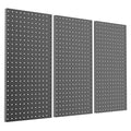 Pegboard Smith Metal Pegboard Panels 12" x 24", 3 Pack Black Wall Mounted Tool Organizer Boards, Heavy Duty Tool Storage Peg 