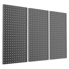 Pegboard Smith Metal Pegboard Panels 12" x 24", 3 Pack Black Wall Mounted Tool Organizer Boards, Heavy Duty Tool Storage Peg 