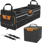 Car Trunk Organizer for SUV, Heavy Duty Waterproof Trunk Organizer, Foldable Collapsible Car Organizer with Cooler, Multi-Comp