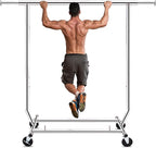 HOKEEPER Clothes Rack, Rolling Clothing Racks for Hanging Clothes, Portable Clothes Rack with Lockable Wheels, Commercial Hea