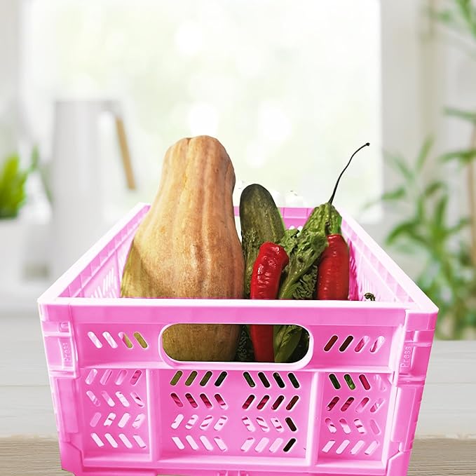 4 Pack 20L Large Closet Storage Baskets Bins for Shelves | Foldable Closet Organizers and Storage with Handles Home Organizat
