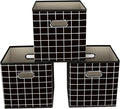 Yunkeeeper storage bins Cubes, Fabric Cube Organizer with Handle, Foldable Cube Bins for Cloth or Accessary Storage, 11x11x11