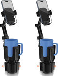 2 Pack Newlest 2 in 1 Phone Mount for Car Cup Holder with Adjustable Base, Phone Holders for Car Cupholder, No Shaking 360° F