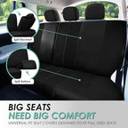 FH Group Full Set Cloth Car Seat Covers, Universal Fit Front and Split Bench Rear, Airbag Compatible, Washable for SUV, Sedan