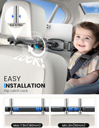 eSamcore Headrest Mount for Car, Aluminum Tablet Car Holder for Backseat Kids Large Clamp, Road Trip Essentials for Adults Back Seat Car Accessories Compatible with iPad 4.7” -12.9" Tab