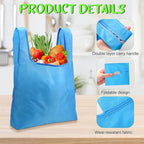 Eccliy 24 Pieces Reusable Grocery Bags Polyester Shopping Bags for Groceries Multi Colors Reusable Foldable Shopping Tote(Solid Style)
