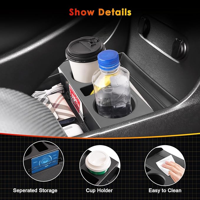for 2024 Palisade Lower Console Organizer for 2023-2025 Hyundai Palisade SE/SEL/XRT/Limited/Calligraphy Under Console Tray Palisade Accessories (23-25 Palisade ABS Under Organizer w/Cup Holder)