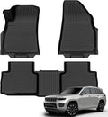 Auxko All Weather Floor Mats for 2026 Jeep Cherokee Hybrid & Jeep Recon & 2025 2026 Wangoneer S TPE Rubber Liners Accessories Odorless Anti-Slip Floor Mats Black