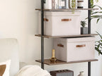 StorageWorks Fabric Storage Bins with Lid, Decorative Storage Boxes for Shelves, Stackable Closet Organizer Basket with Handl