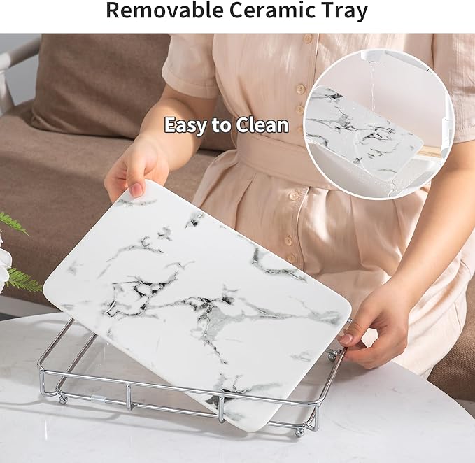 Dobbyby Vanity Tray Makeup Organizer Cosmetics Storage Bathroom Skincare Organizer Countertop Display Rack in Dresser Stainle