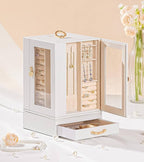 Enthralite Jewelry Box large for Dresser: Women Necklace Ring Storage Organizer with Compartments - Elegant Earring Holder Di