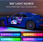 Car LED Strip Lights,72 LED Interior Strip Lights Dream Color RGB+IC with Smart APP Remote Control,Multicolor Footwell Under Dash Chasing Inside Light Kits Music Sync Mode,for Cars Truck ATV UTV