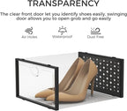 Pinkpum 15 Pack X-Large Shoe Storage Boxes Fit Size 11, Shoe Organizer for Closet Clear Plastic Stackable Shoe Dispaly Case B
