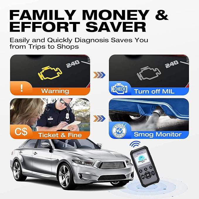 Autel OBD2 Scanner Diagnostic Code Reader ML629 - ABS/SRS/Engine/Transmission MaxiLink 629 Car Diagnostic Tool DTC Lookup