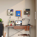 Yuzehuaza Wall File Organizer Mesh Hanging Wall Files Holder,Magazine Rack and Mail Basket with Hooks, Office Wall Organizer 