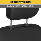 CAT PU Leather Seat Covers for Cars – (2) Front Seat Covers with (4) All-Weather Heavy-Duty Floor Mats for Trucks, Cars, & SU