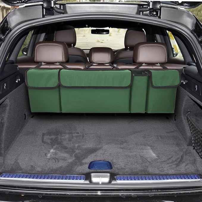 BELOMI Car Trunk Organizer, Auto Waterproof Sturdy Backseat Hanging Large Storage Collapsible Cargo Bag with Anti-Slip