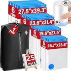 25 Pack Vacuum Storage Bags for Clothing Travel Vacuum Seal Bags With Wireless Pump IP67 Waterproof Reusable Vacuum Compressi
