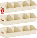 Homsorout Closet Organizers and Storage Bins - 6 Pack Collapsible Divided Trapezoidal Cube Storage Bins Baskets with Orange H