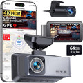Dash Cam Front and Rear, 4K HDR Dash Camera for Cars, 3" IPS Screen Dash Cam Built-in GPS with 5.8G WiFi UHD Night Vision Fre