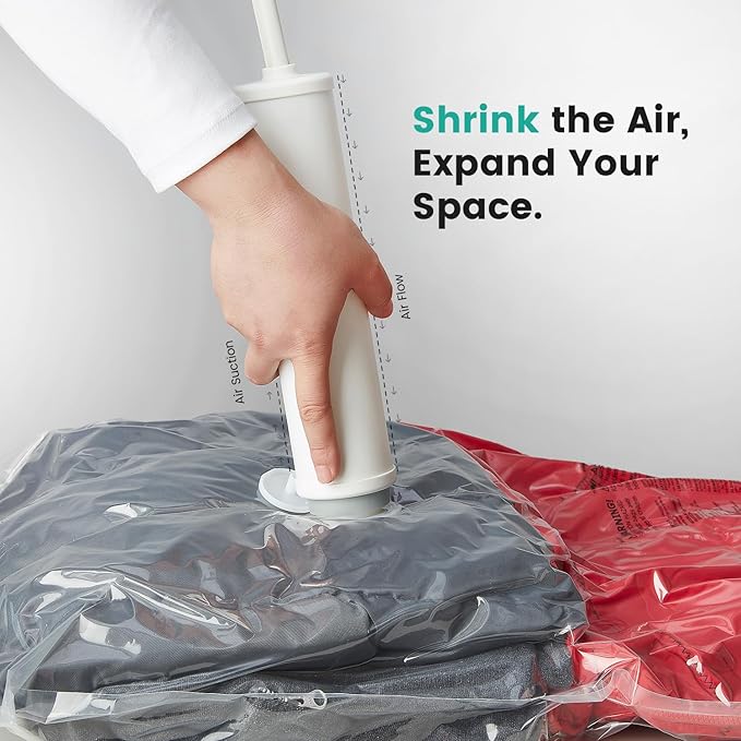 20 Pack Vacuum Storage Bags, Plastic Space Saver Seal Bags (4 Jumbo/4 Large/4 Medium/4 Small/4 Roll) Compression for Clothes,