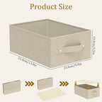 Collapsible Wardrobe Organizer, Storage Boxes for Organizing Home, Fabric Cube Baskets, Office and Closet, Grey and Beige, 2 