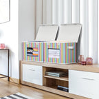 Univivi Fabric Foldable Storage Boxes [4-Pack] Large Collapsible Stackable Storage Bins with Lids, Closet Organizers and Stor