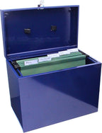 Cathedral Products A4 Steel File Box with Starter Pack of 5 Suspension Files - Blue