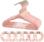 VIS'V Baby Hangers, 11 Inch Velvet Kids Hangers with 6 Pcs Clothes Size Dividers, Infant Toddler Nursery Closet Organization,