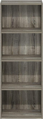 Furinno Luder Bookcase / Book / Storage, 4-Tier, French Oak