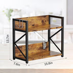 RUILALIFE Coffee-Bar-Station-Organizer Shelf for Countertop, 2 Tiers Kitchen Counter Shelf Riser, Wooden Spice Rack Organizer