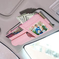 Car Visor Organizer for Auto Interior Accessories - Sunvisor Organizers with Glasses Holder and Picture Frame, Cute Visor Accessories for Women, Car Essentials for Truck You Must Have - Pink