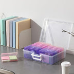 novelinks Transparent 4" x 6" Photo Cases and Clear Craft Keeper with Handle, 16 Inner Photo Organizers & Photo Storage Box, 
