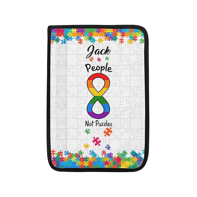 People Not Puzzles Autism Awareness Seat Belt Cover for Kid Family Special Need Autistic Medical Alert Car Cushion Cover Support Autism Gift Personalized Name 36