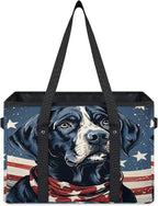 Reusable Grocery Bags Heavy Duty Shopping Bags Foldable Large Tote Bags with Long Handles & Hard Bottom