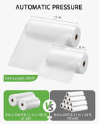 Syntus 11" x 100' and 8" x 100' Vacuum Sealer Bags for Food with Cutter, Vacuum Sealer Bags Roll Keeper BPA-free Heavy-duty C