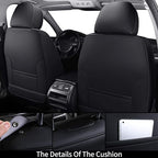 Coverado Front and Back Seat Covers 5 Pieces, Full Set Universal Seat Covers for Cars, Breathable Fabric&Leather Car Seat Pro