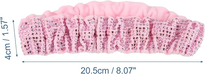X AUTOHAUX Mirror Accessories Charm Shining Car Rear View Mirror Decorative Cover Faux Crystal Rhinestone Car Interior Trim for Women Pink