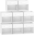 DIMJ Cube Bins, 12.2-Inch Storage Bins Cubes with Window, 6 Packs Collapsible Storage Bins with Handles, Closet Storage Baske