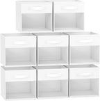 DIMJ Cube Bins, 12.2-Inch Storage Bins Cubes with Window, 6 Packs Collapsible Storage Bins with Handles, Closet Storage Baske