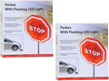 Flashing LED Light Parking Stop Sign For Garage, 2 pack